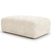 POLSTERHOCKER - Cord - Creme/Schwarz, Kunststoff/Textil (110/40/72cm) - home24