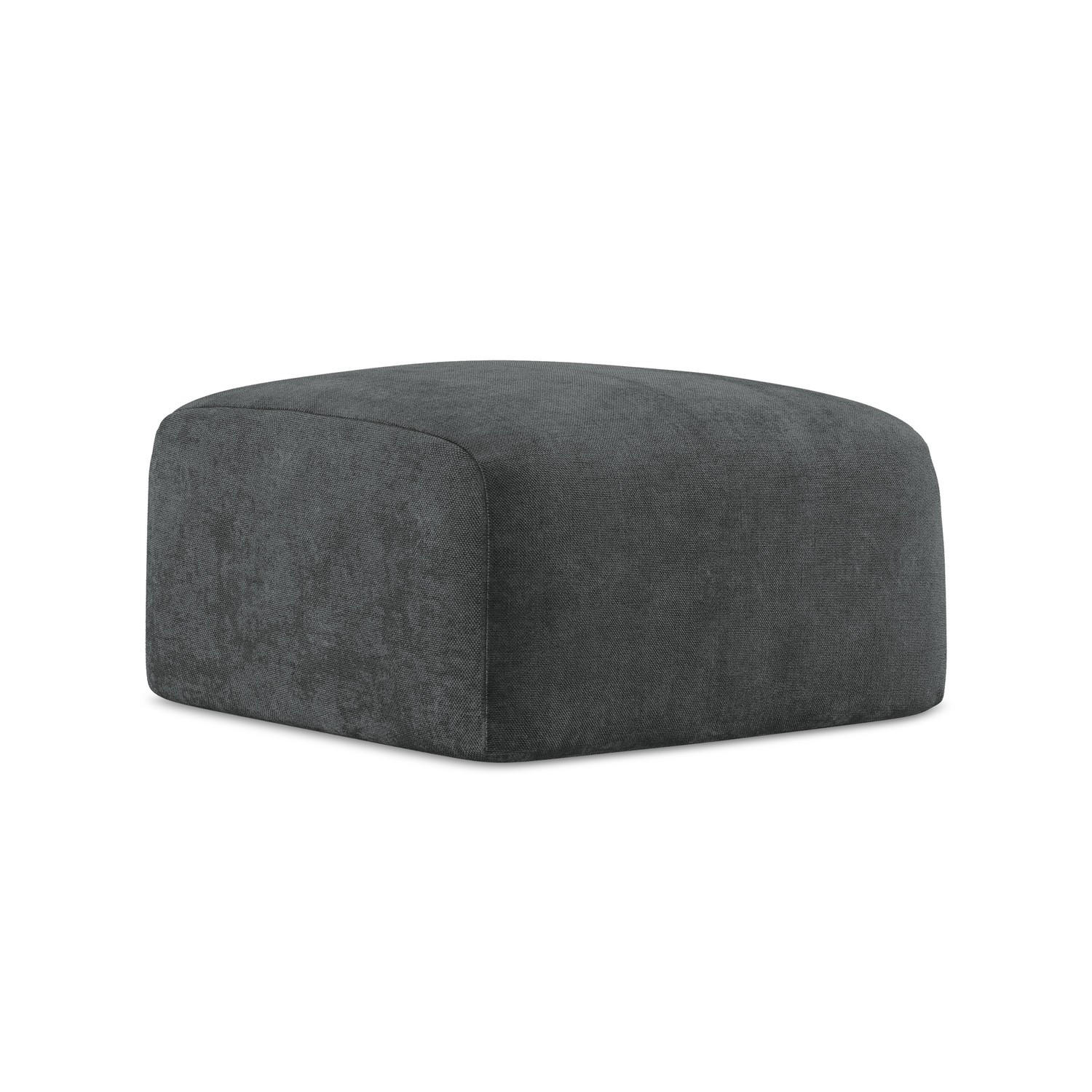 POUF Chenille Stoff Grau - Dunkelgrau/Schwarz, Holzwerkstoff/Kunststoff (65/40/65cm) - LaMiaSofa