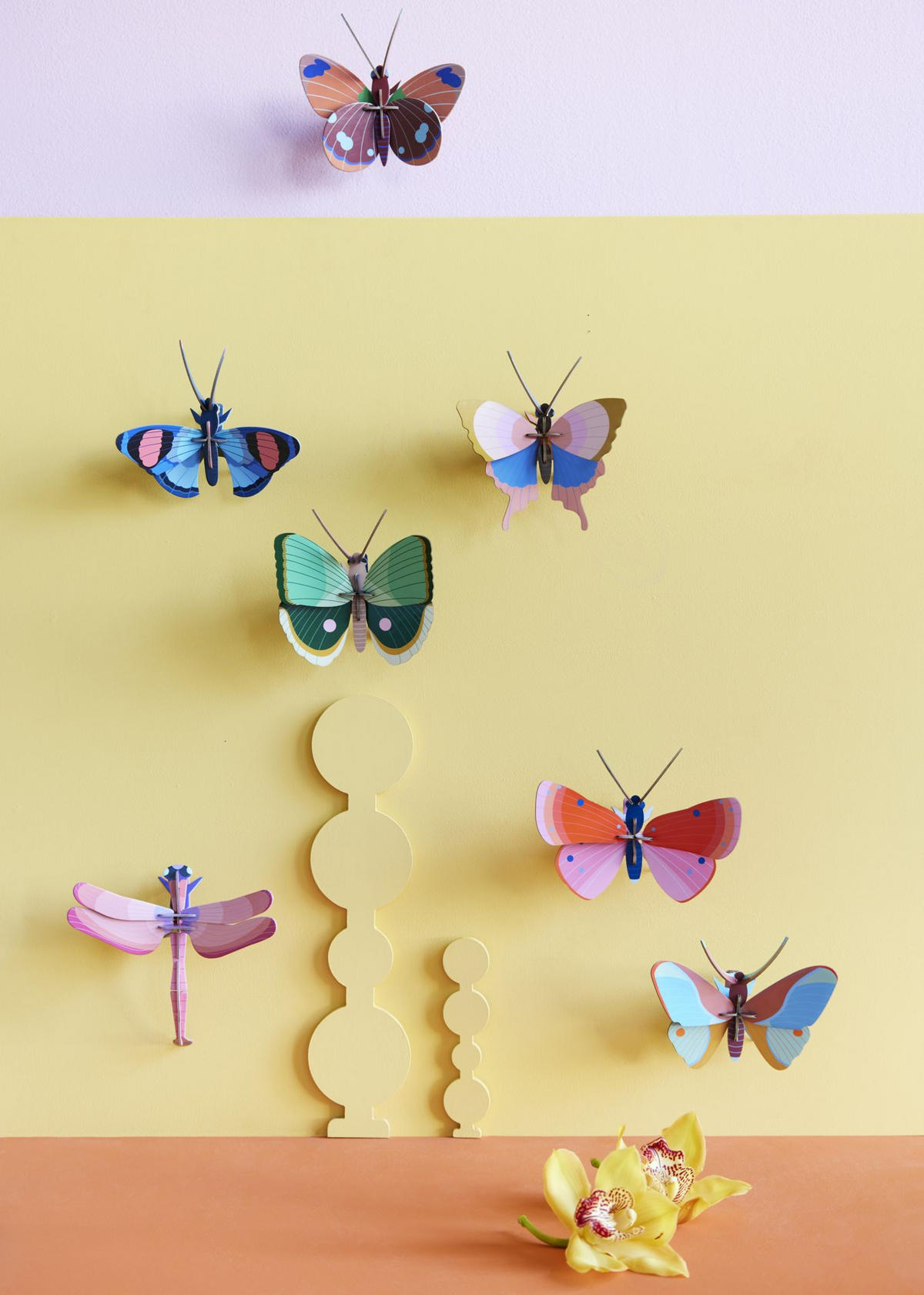 WANDDEKO Sanfte Flügelpracht 6/15 cm - Multicolor, Wellpappe (6/15/14cm) - KUNSTLOFT