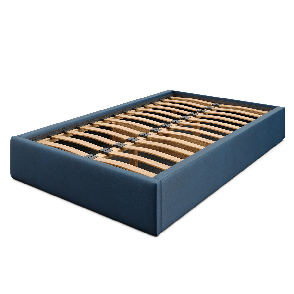 POLSTERBETT 120x200cm Bett mit Stauraum Lattenrost Dunkelblau - Dunkelblau, Holz/Holzwerkstoff (120/200cm) - Muralo
