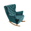 SCHAUKELSESSEL mit gepolstertem Sitz und Armlehnen, 102x81x95 cm, Marine_29860 - Buchefarben/Petrol, Holz/Textil (81/102/95cm) - DomoHome