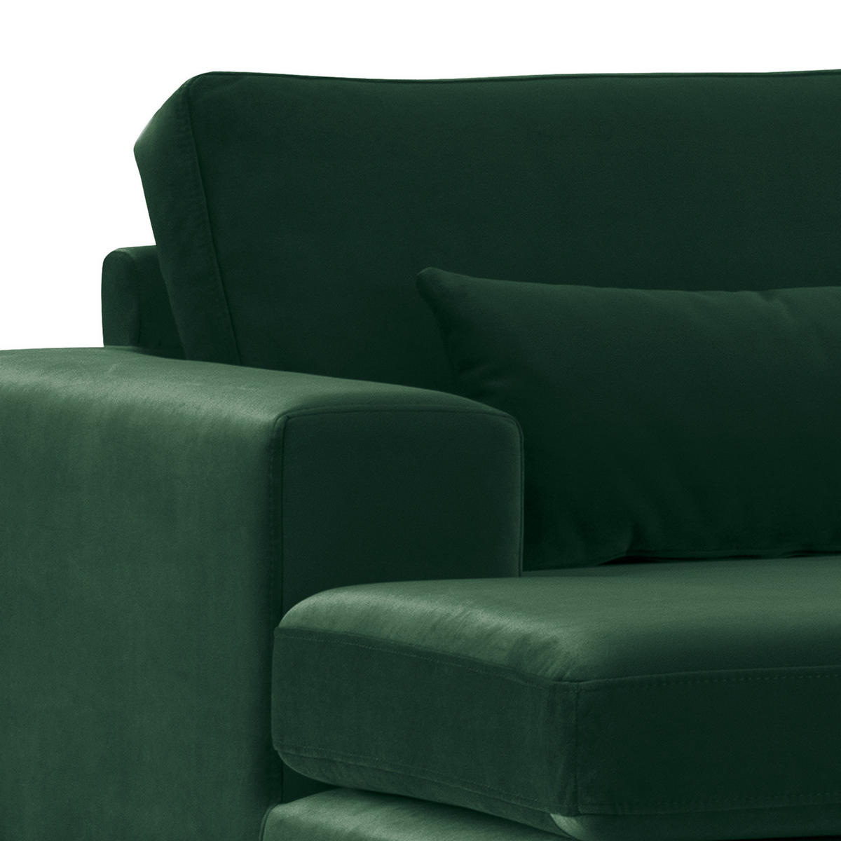 ECKSOFA mit Longchair - Eichefarben/Grün, Eichenholz/Textil (281/153cm) - home24