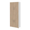 AKTENSCHRANK - viertürig, 6 Fächer - Weiß/Sonoma Eiche - Sonoma Eiche, Holzwerkstoff (80/212.5/34.4cm) - Röhr