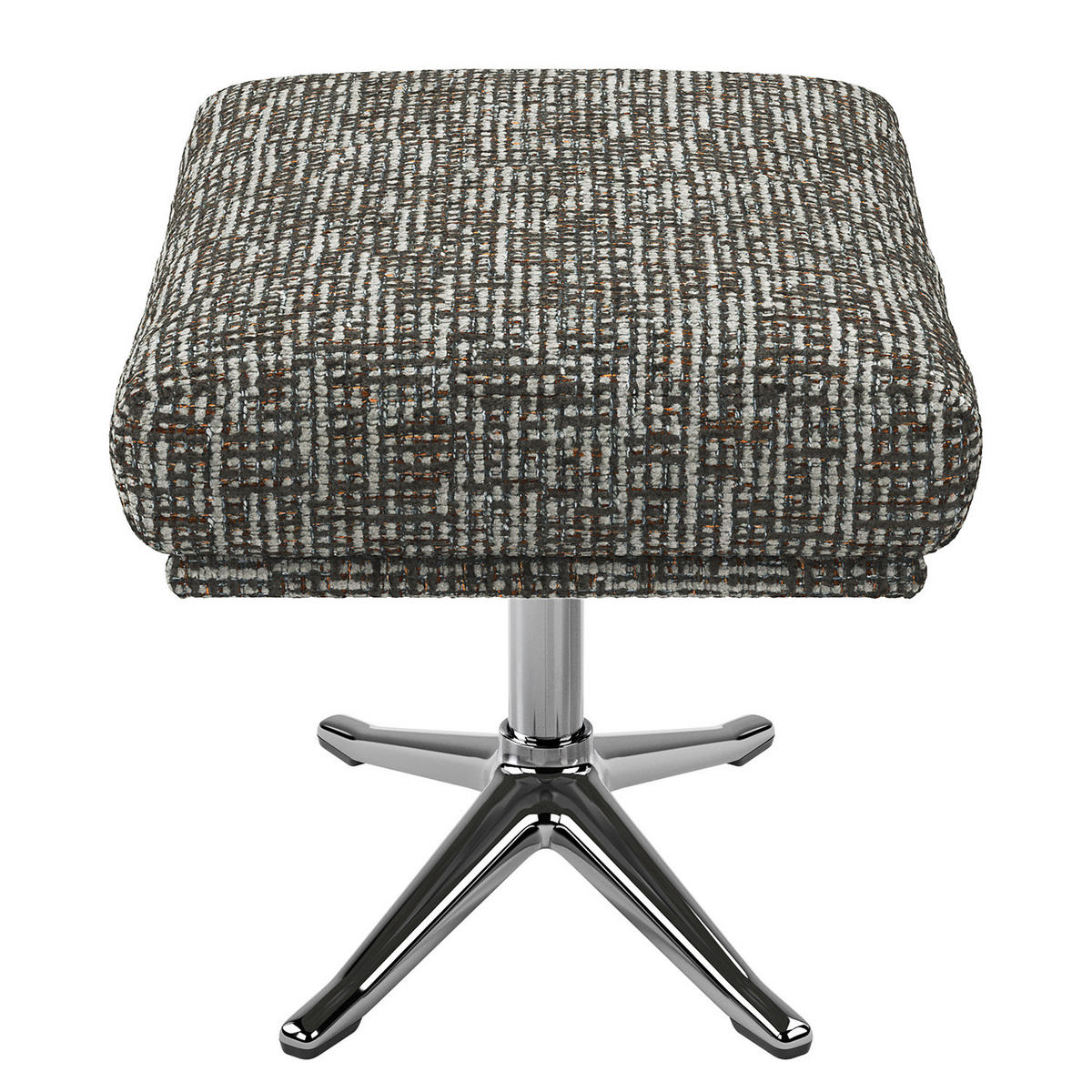 HOCKER mit Kreuzfuß - Chromfarben/Grau, Textil/Metall (54/41/41cm) - home24