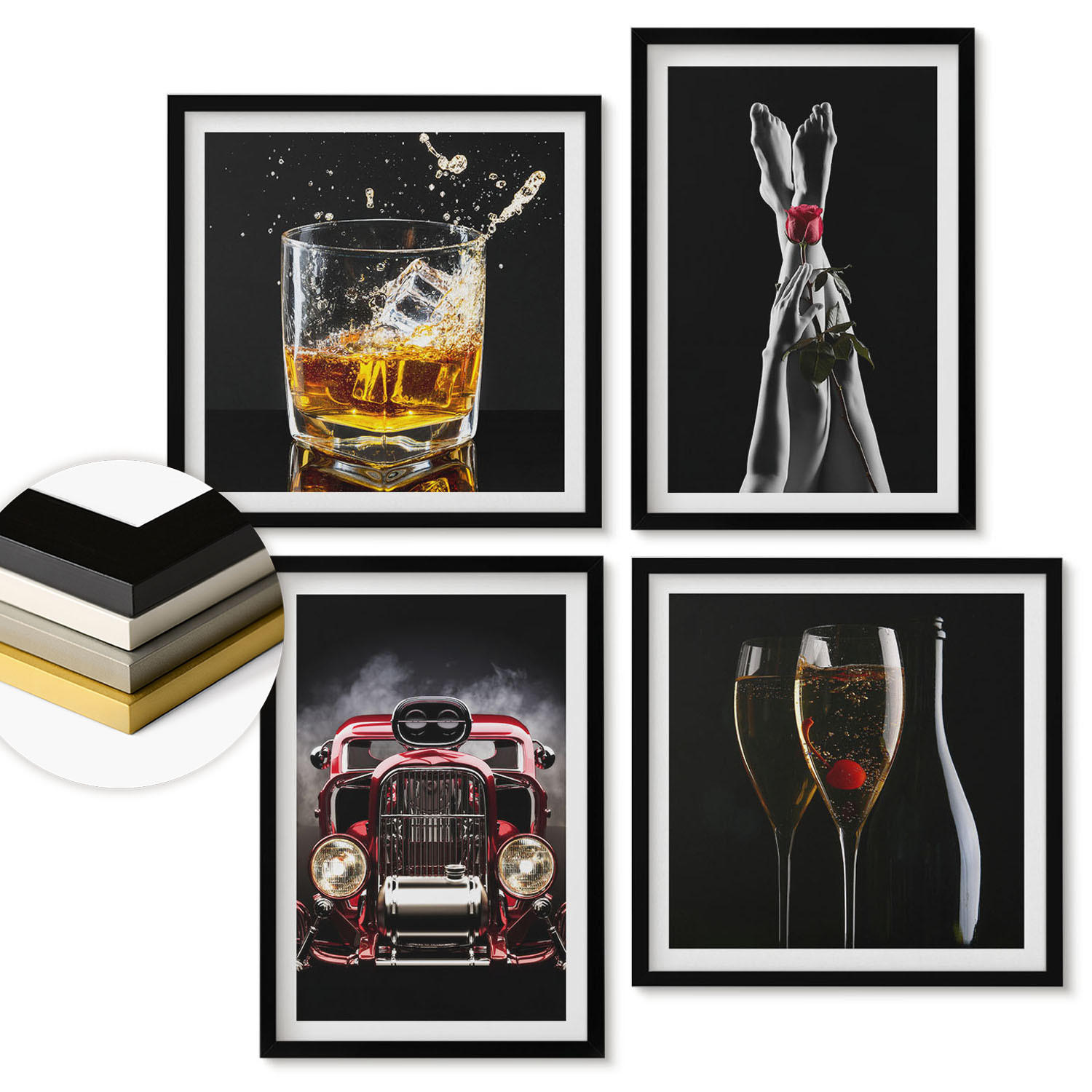 ArtPrintCave Wandbilder Schwarz 50x50 cm