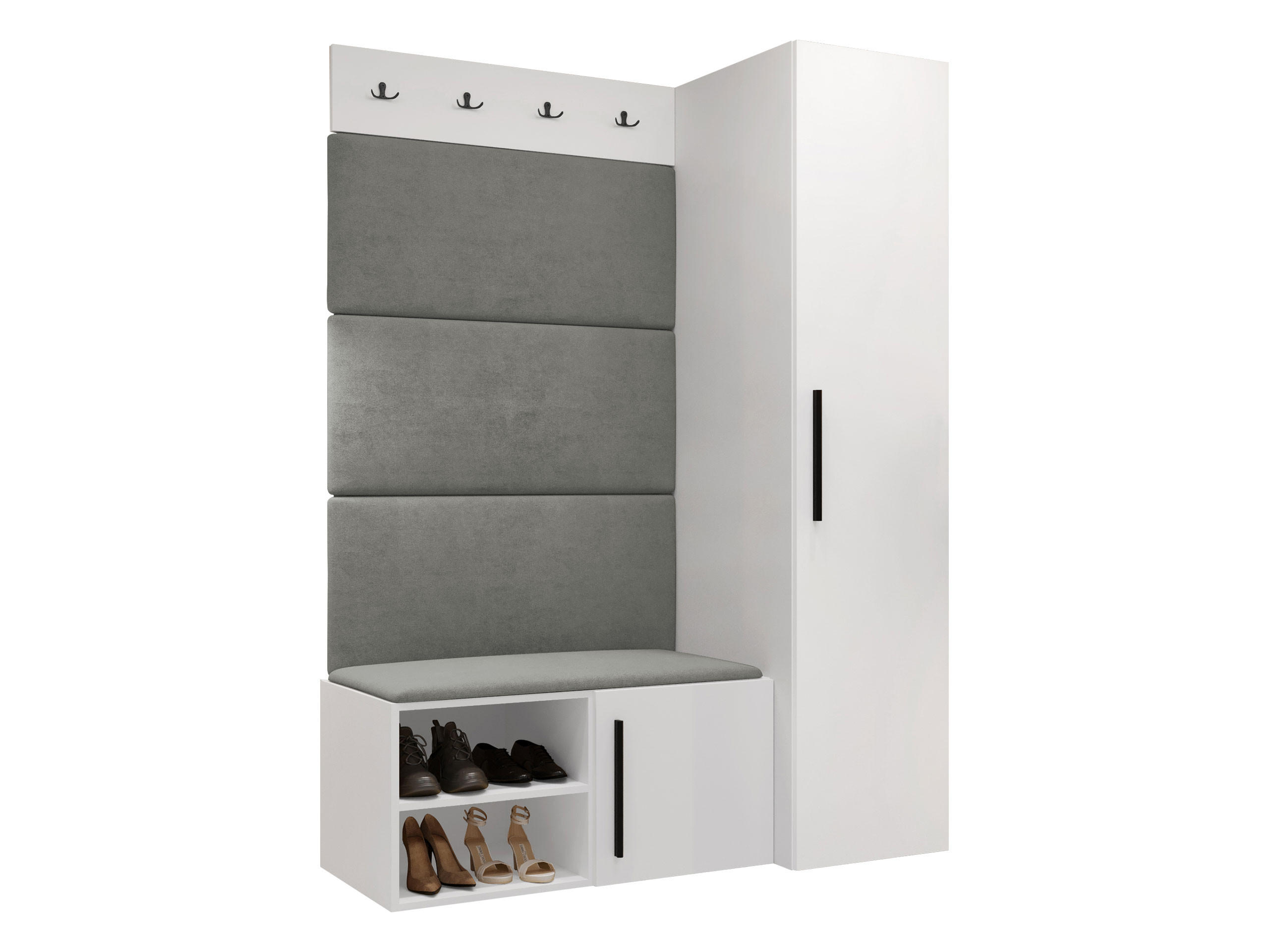 Mirjan24 Garderoben-Set Grau, Weiß 40x191x50 cm