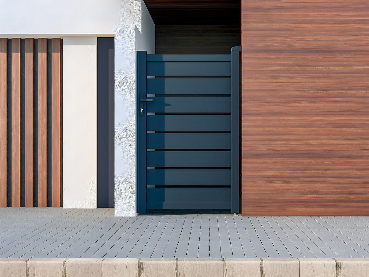 GARTENTOR Flügeltor - 103 x 166 cm - durchbrochen - Aluminium - Anthrazit - PRIMO - Anthrazit, Metall (100/161cm) - Vente-Unique