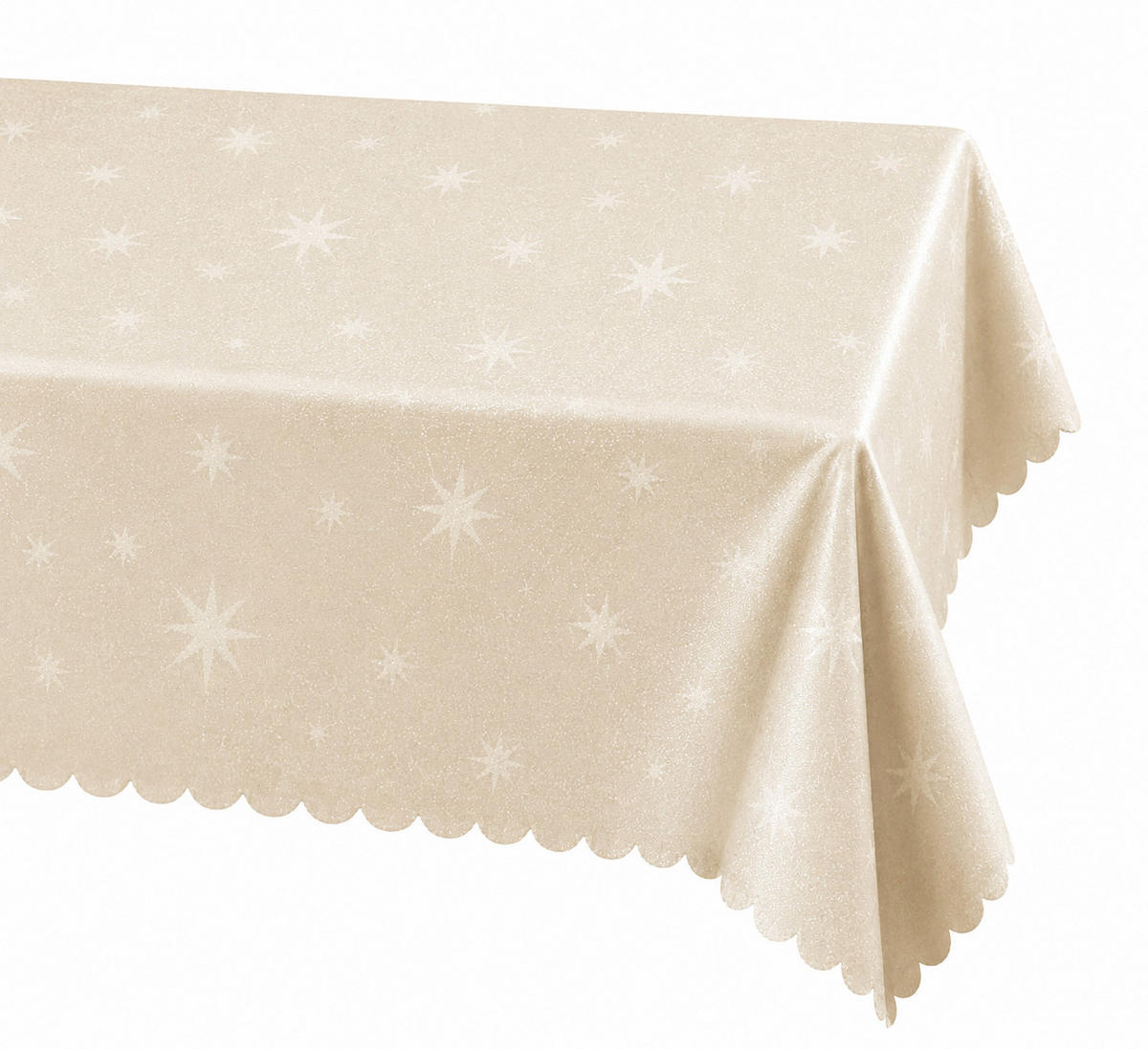 TISCHDECKE 130/260 eckig Lurex Sterne Creme - Creme, Textil (130/260cm) - TiborTex