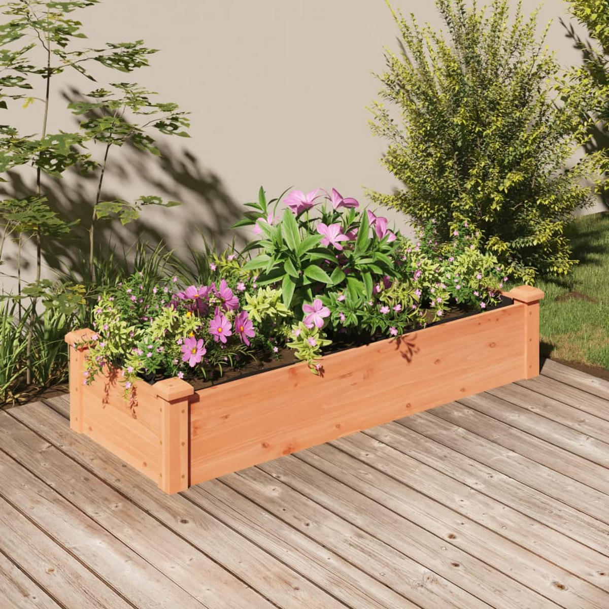 HOCHBEET mit Einsatz Braun 120x45x25 cm Massivholz Tanne - Braun, Holz (45/25/120cm) - furnicato