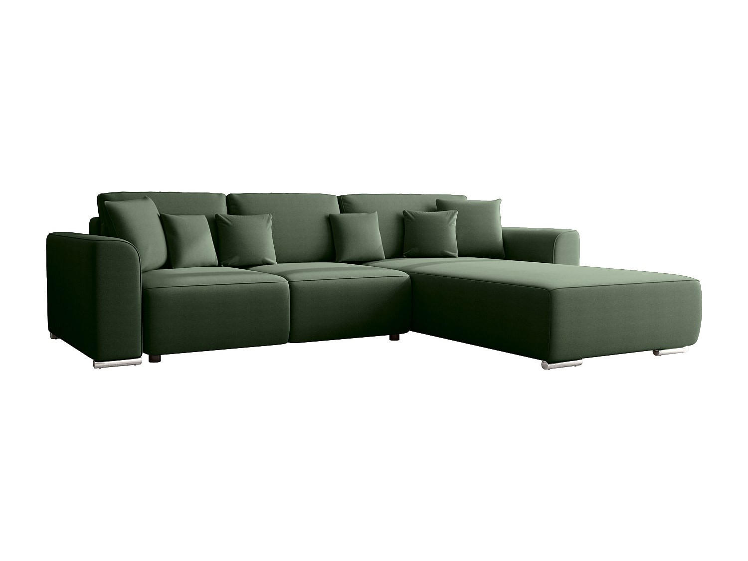 ECKSOFA mit Schlaffunktion - Ecke wechselbar - Stoff - Tannengrün MELTANA - Grün, Textil (293/195cm) - Vente-Unique