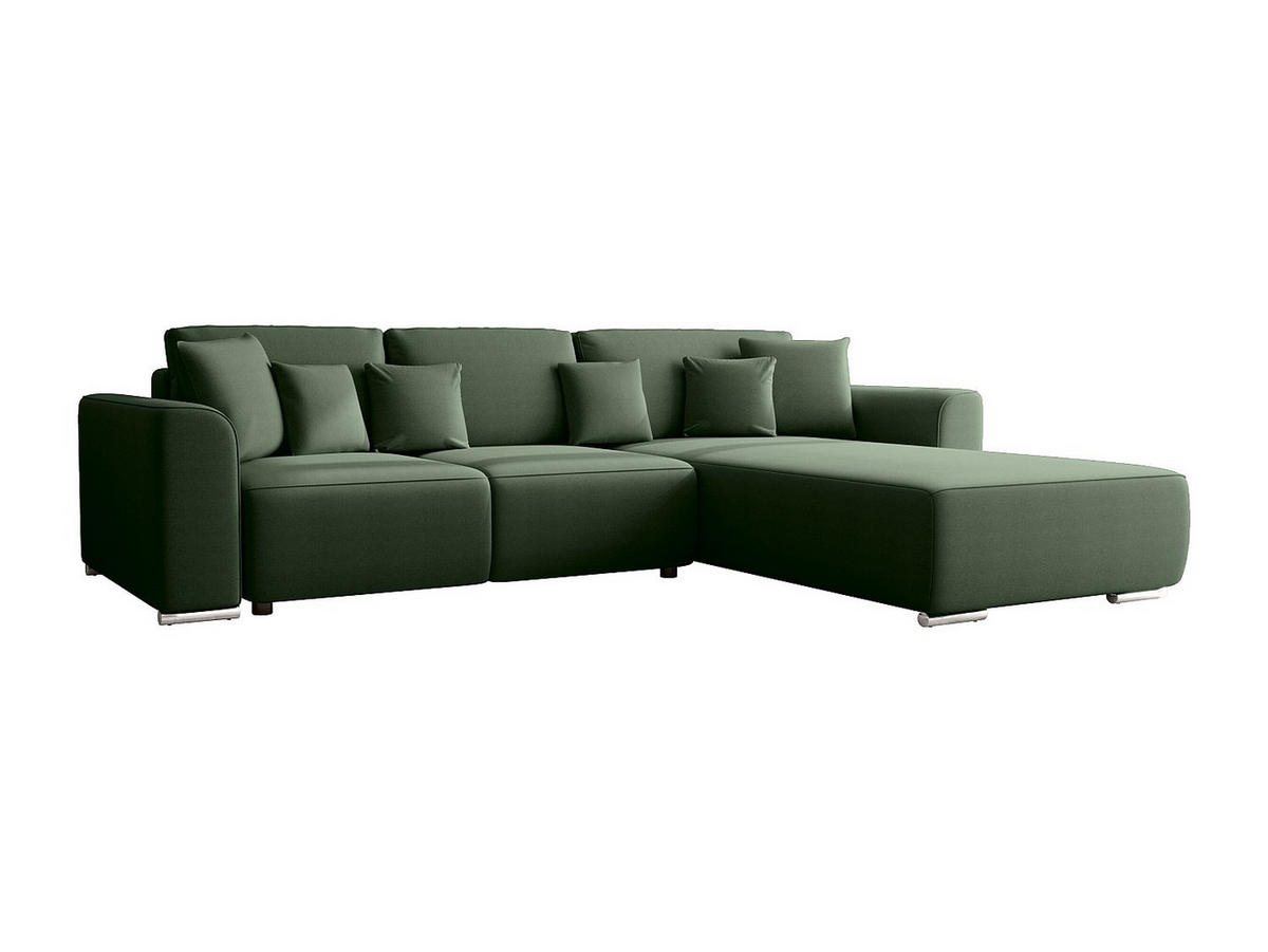 ECKSOFA mit Schlaffunktion - Ecke wechselbar - Stoff - Tannengrün MELTANA - Grün, Textil (293/195cm) - Vente-Unique