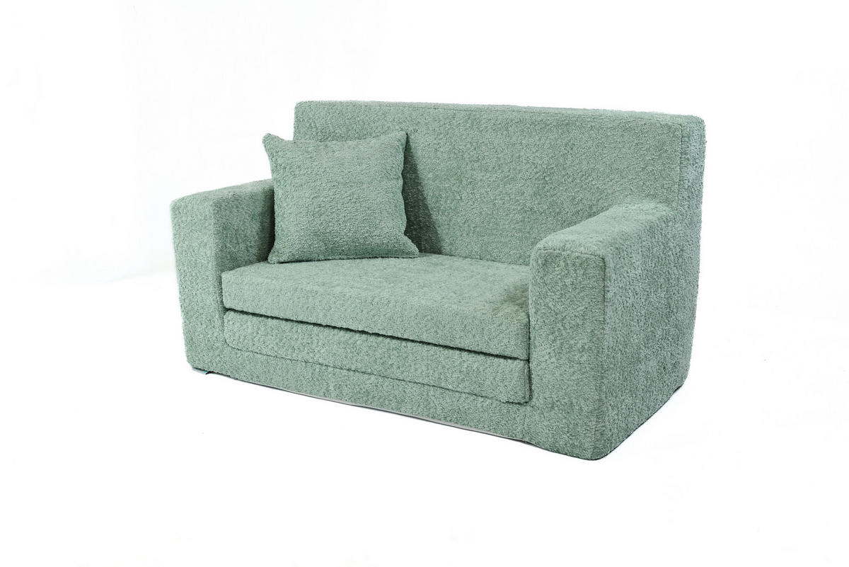 KINDERSOFA David – Stilvoller Komfort für das Kinderzimmer - In den Trendfarben - Hellgrün, Textil (83/47/43cm) - Fortisline