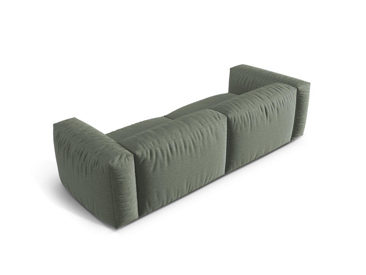 SOFA modular Martina aus strukturiertem Stoff moosgrün 3 Sitzplätze - Salbeigrün, Textil (106/75/240cm) - Micadoni