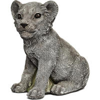STEINFIGUR Löwe Löwenbaby frostfest wetterfest Steinguss - Grau, Stein (12/19/16cm) - stoneandstyle
