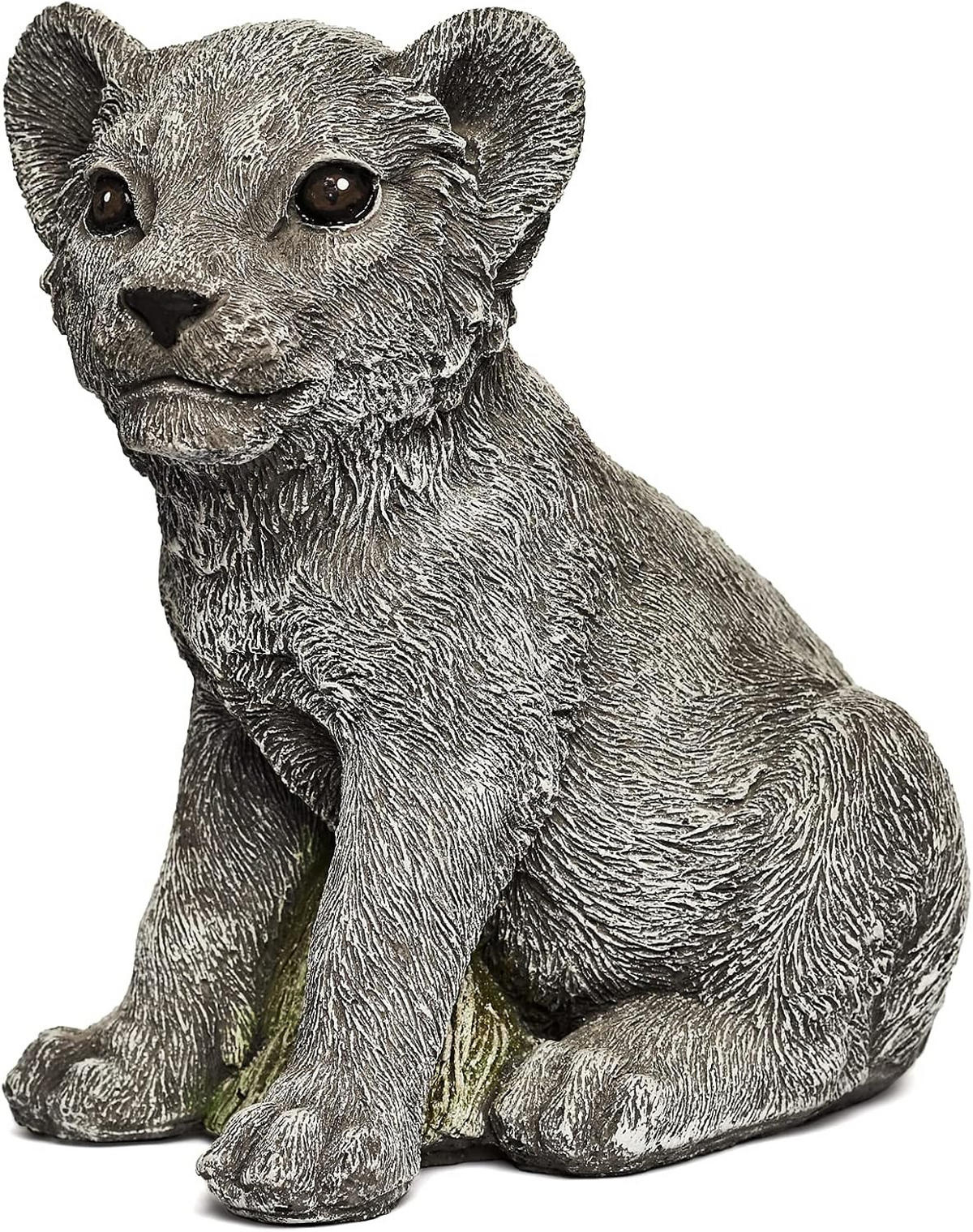 STEINFIGUR Löwe Löwenbaby frostfest wetterfest Steinguss - Grau, Stein (12/19/16cm) - stoneandstyle