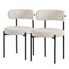 ESSZIMMERSTUHL 2er Set Teddystoff weiß - Weiß, Metall (53/78/50cm) - ML-DESIGN