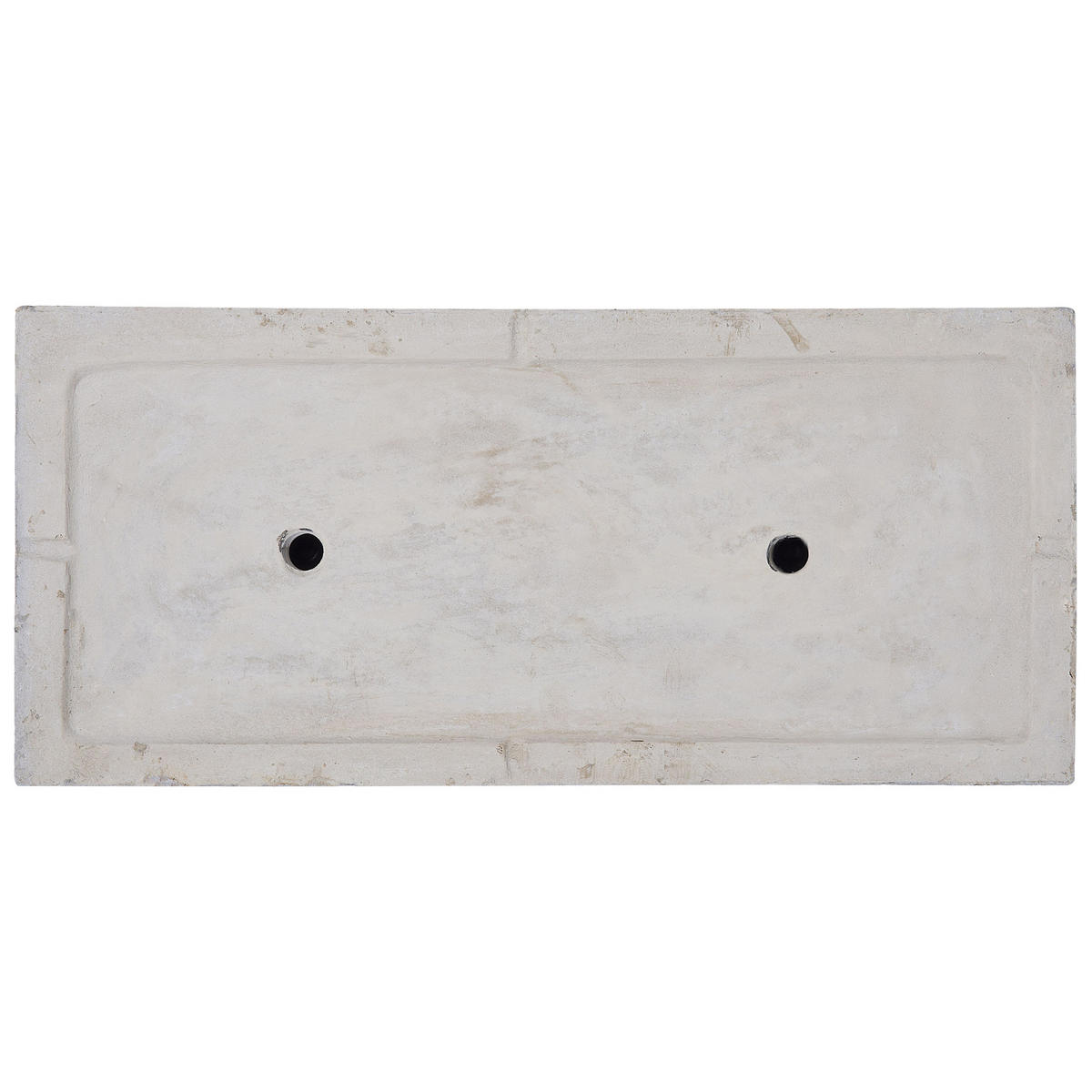 CVETLIČNI LONEC bela pravokoten 60/29/30 cm Myra - bela, naravni materiali (30cm) - Beliani