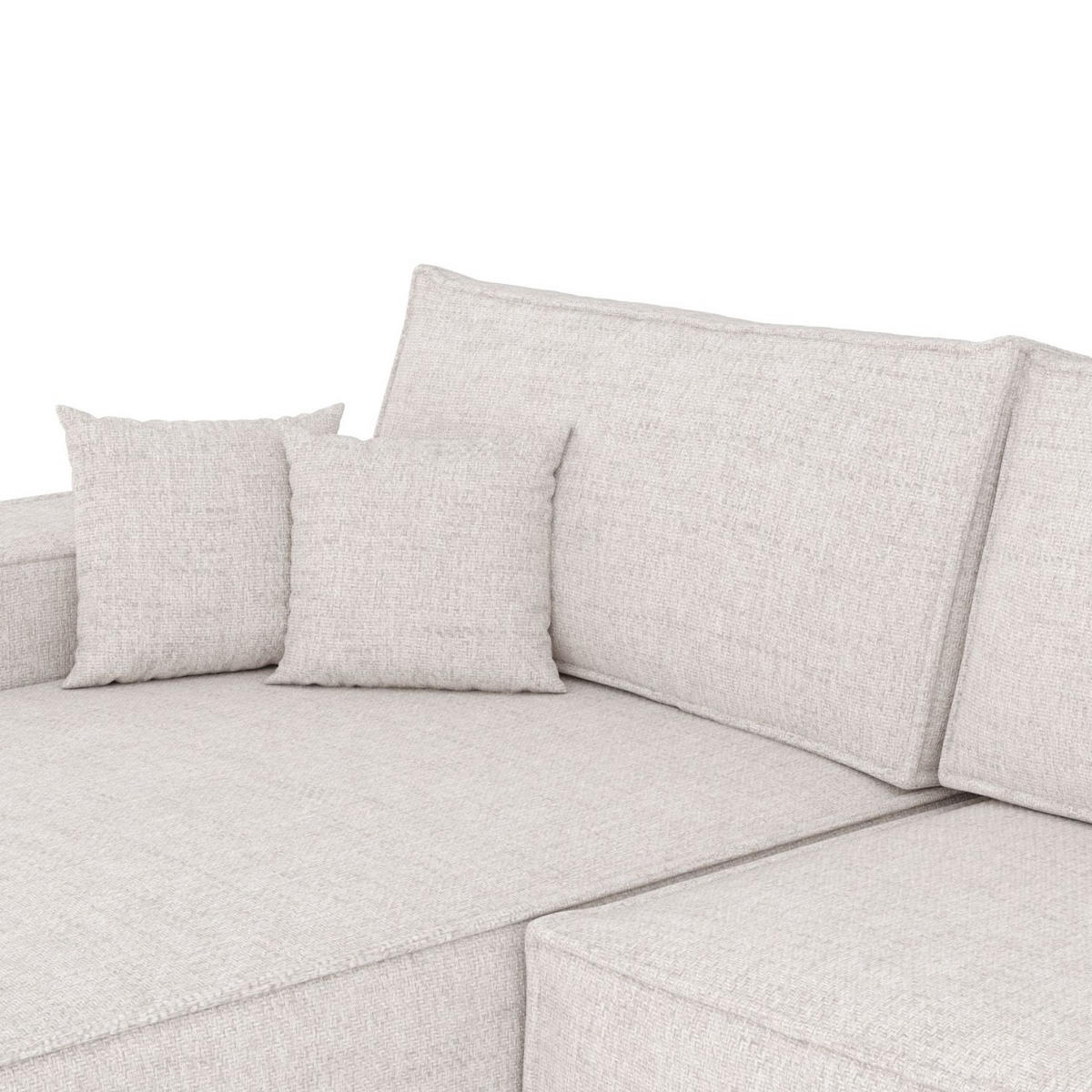 ECKSOFA TAURI mit Schlaffunktion Hellbeige im Neve Stoff - Sandfarben/Schwarz, Holz/Holzwerkstoff (294/185cm) - AltaBeds