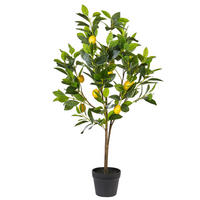 KUNSTPFLANZE im Blumentopf 105 cm Grün/Schwarz Lemon Tree - Schwarz/Grün, Kunststoff (105cm) - Beliani