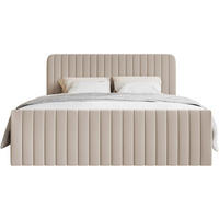 BOXBETT Saliano mit Topper und Chenille-Bezug Beige, 160x200 cm - Beige, Kunststoff/Textil (160/200cm) - Selsey