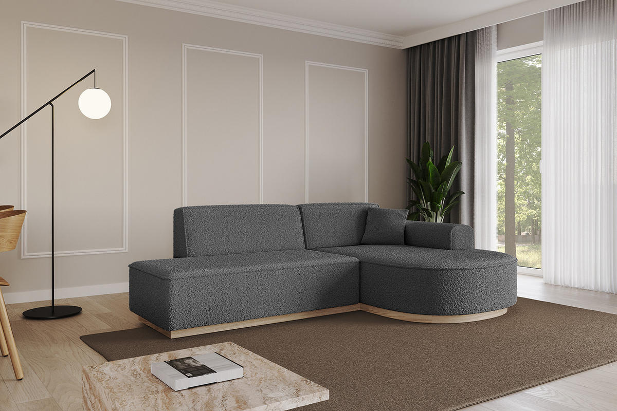 ECKSOFA Ottomane Rechts ARRIO-L1 - 243x171x83 cm Grau - Grau, Holzwerkstoff/Textil (243/171cm) - ALTDECOR