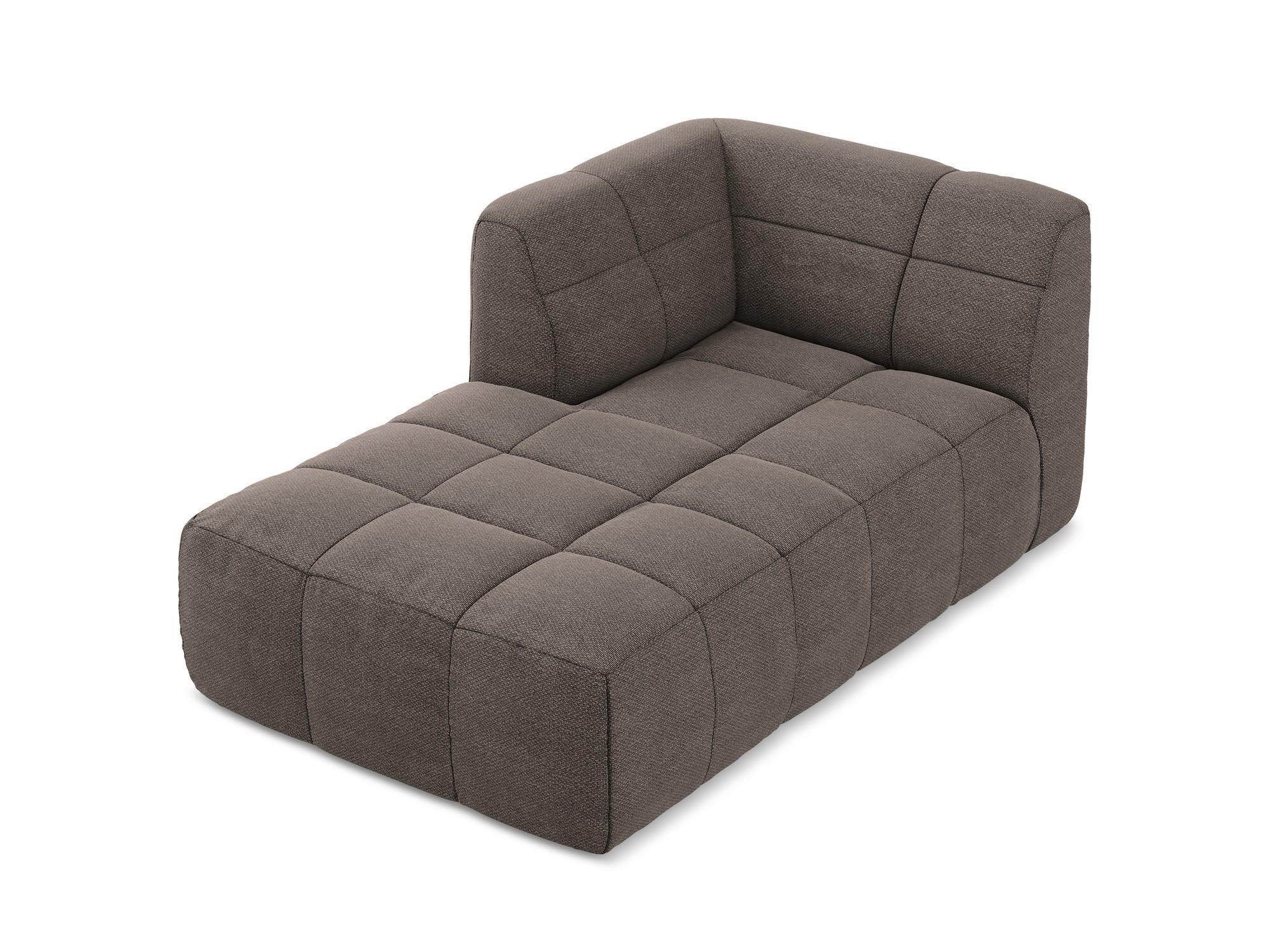 SOFAELEMENT Links Bouclé Stoff Braun - Schwarz/Mokka, Holzwerkstoff/Kunststoff (101/77/175cm) - Makamii