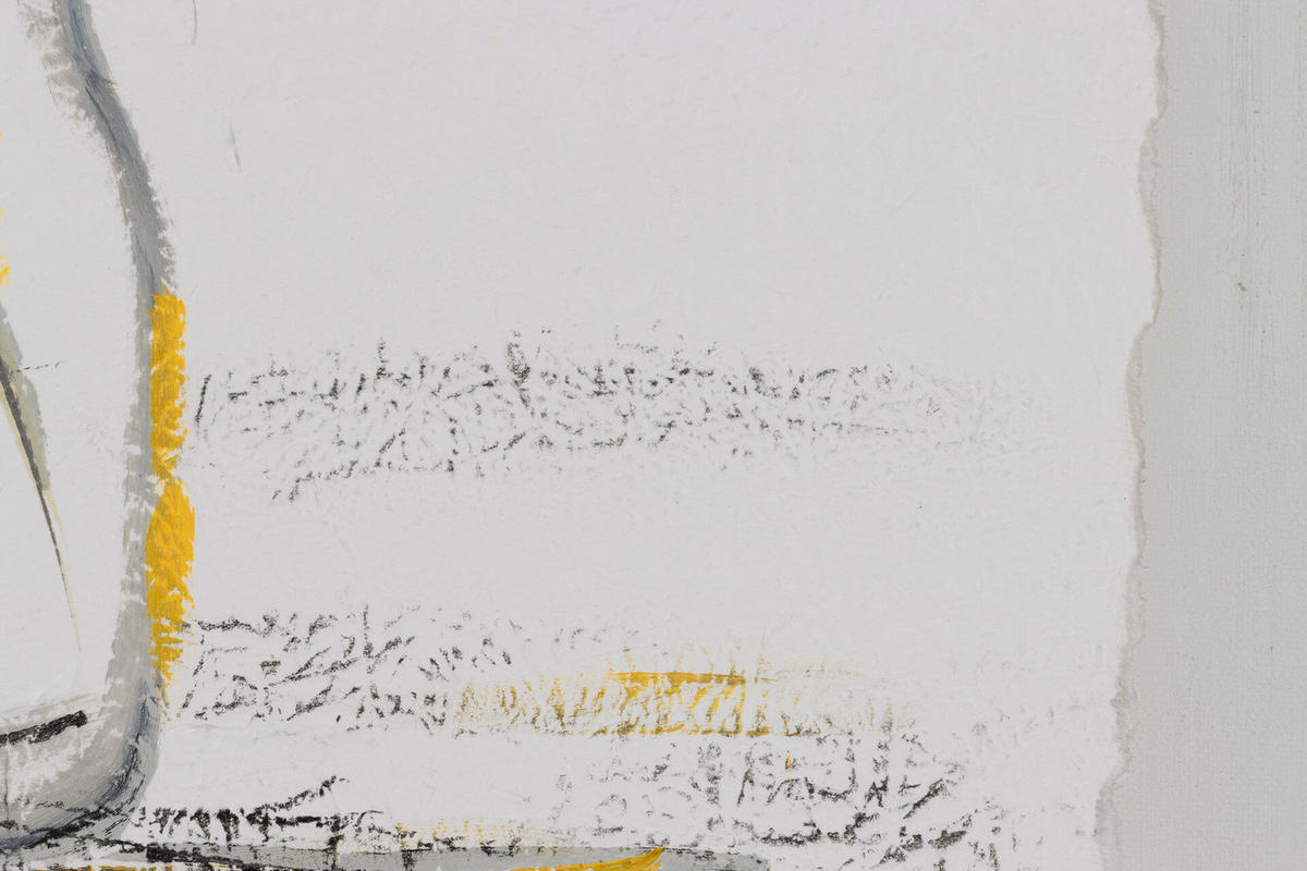 ACRYLBILD HANDGEMALT 40/40 cm - Gelb/Grau, Holz/Textil (0.45/40cm) - KUNSTLOFT