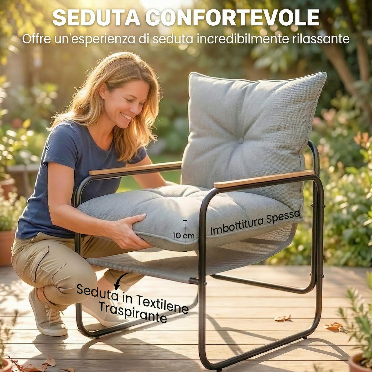 GARTEN-BEISTELLTISCHSET Dunkelgrau 3 Stück - Dunkelgrau, Metall (73/59/72cm) - GiPP