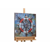 METALLBILD Blau 60/60 cm - Blau/Rot, Metall (2.5/60cm) - KUNSTLOFT