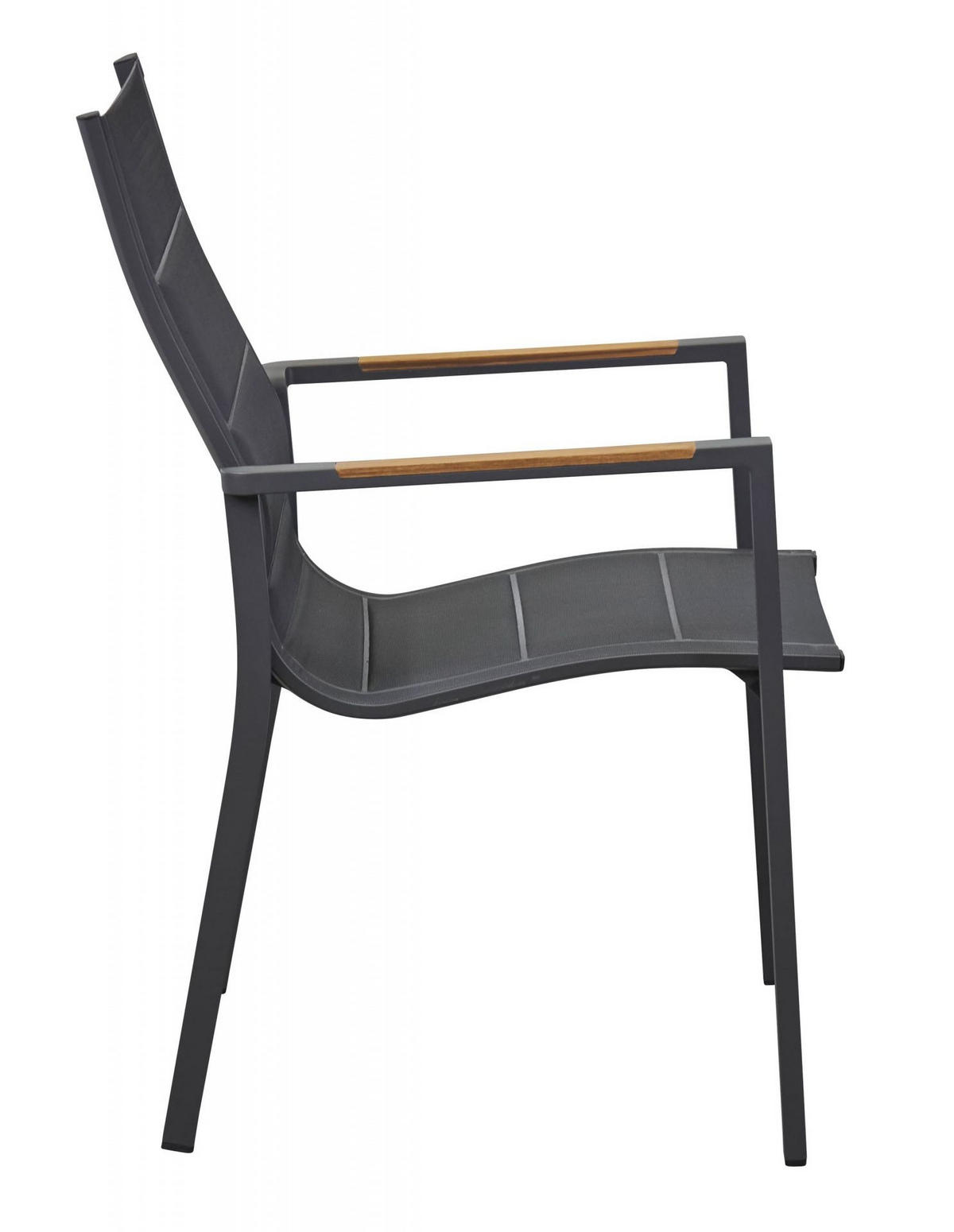 STAPELSTUHL New Jersey, Teakholz-Metall, Anthrazit - Anthrazit, Metall (68/92/61cm) - dasmöbelwerk