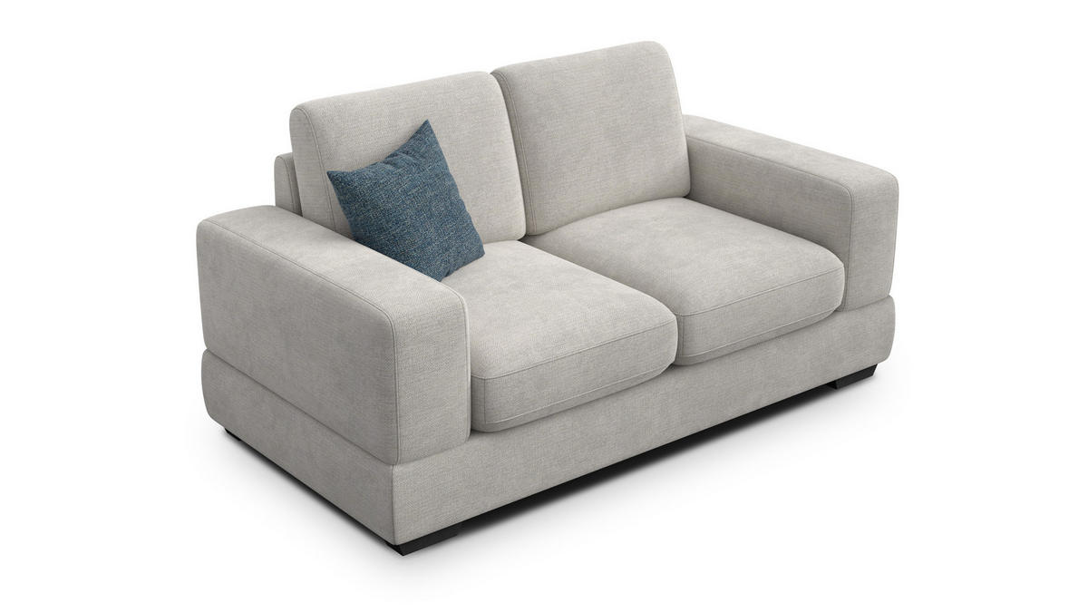 SOFA OTTO 2-Sitzer, creme - Creme/Schwarz, Holz/Textil (171/89/98cm) - Courtois Laville