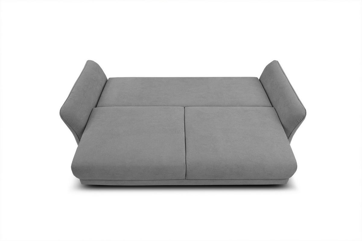 SOFA LOREM 3-Sitzer mit Schlaffunktion, grau - Schwarz/Grau, Holz/Textil (232/90/107cm) - Courtois Laville