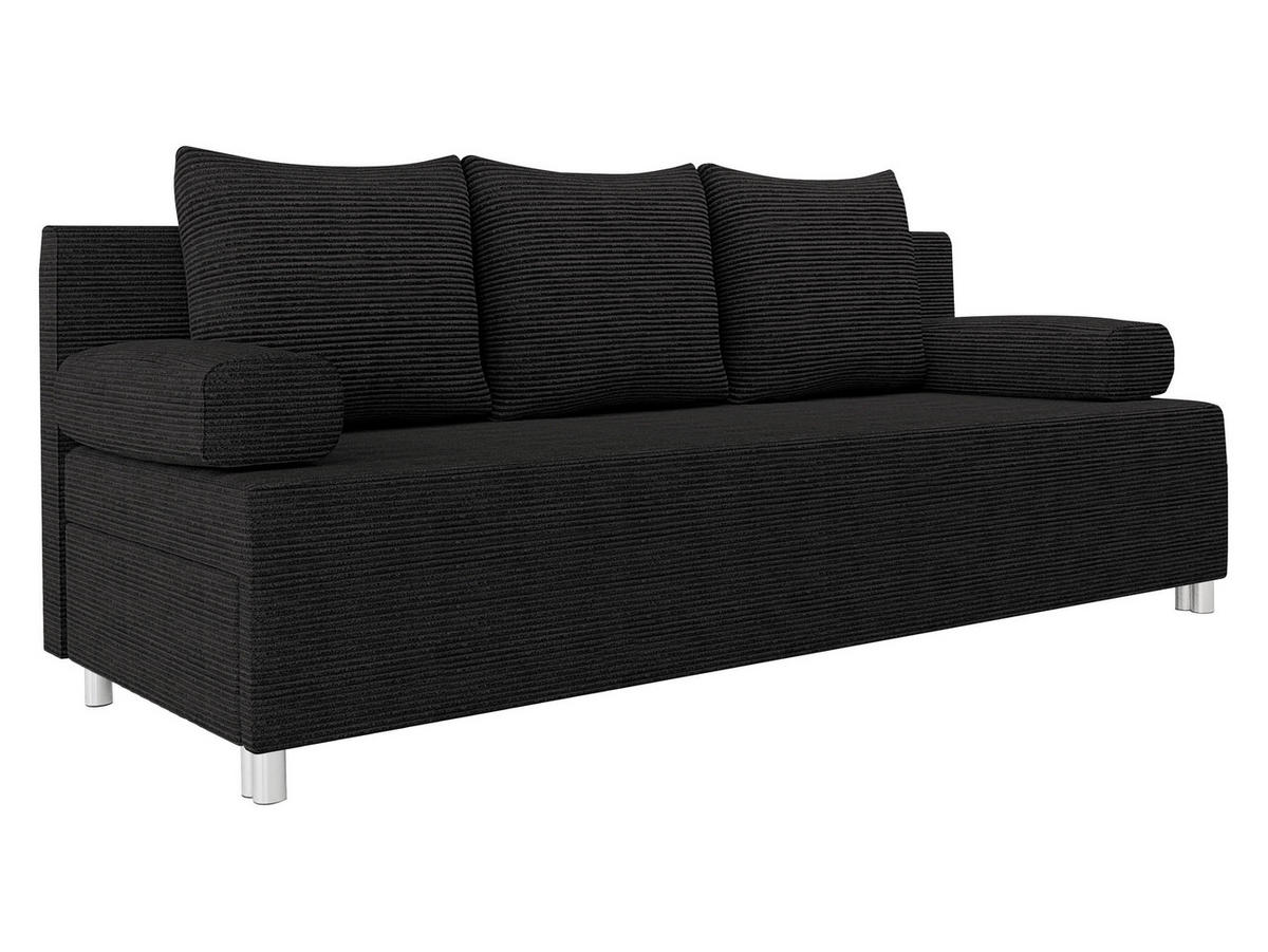 SCHLAFSOFA Dover Cord - Chromfarben/Schwarz, Holz/Kunststoff (192/86/80cm) - MIRJAN24