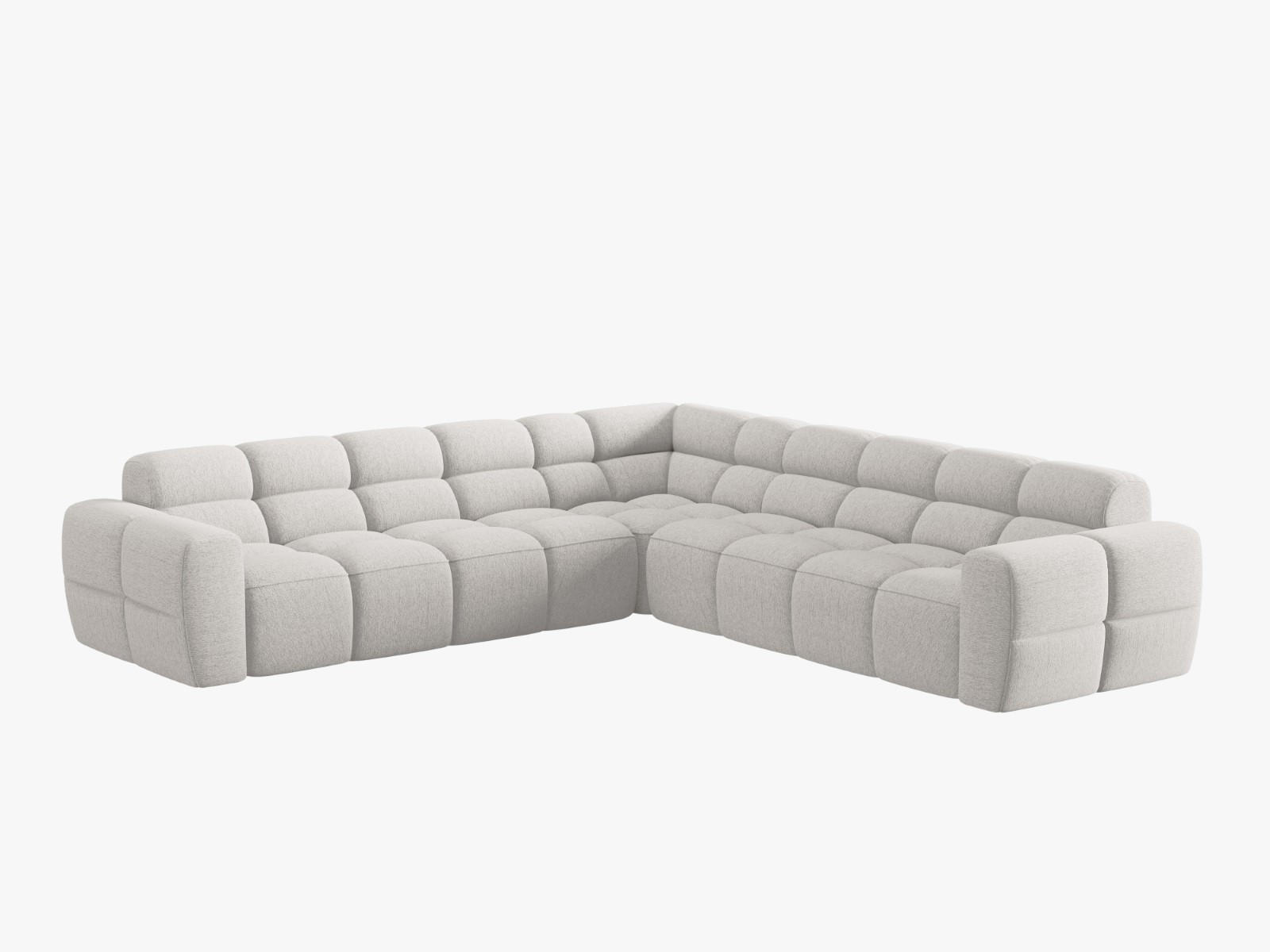 ECKSOFA Lisa aus strukturiertem Stoff hellgrau 5 Sitzplätze - Hellgrau, Textil (310/310cm) - Micadoni