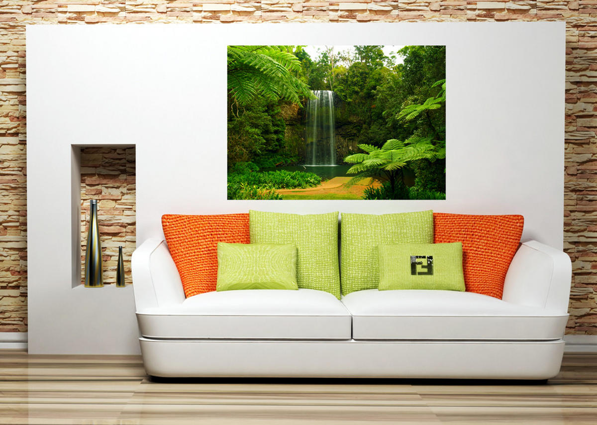 FOTOTAPETE Wasserfall 180 x 127 cm - Grün, Papier (180/127cm) - Sanders & Sanders