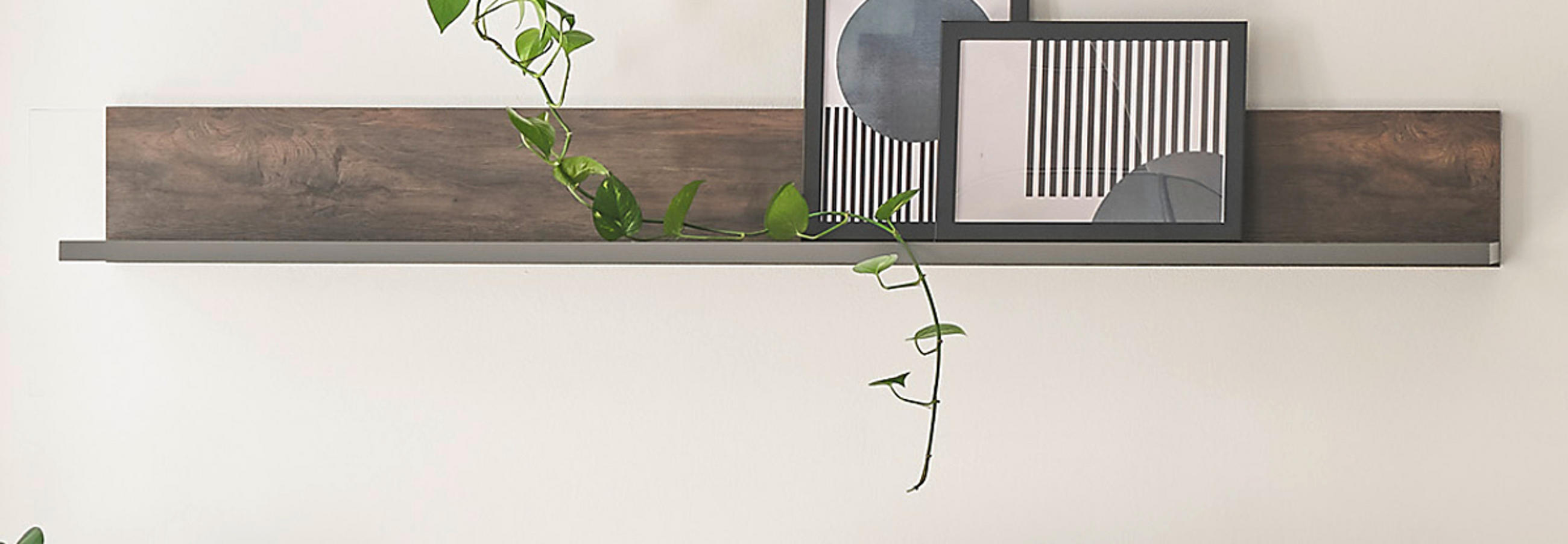 WANDBOARD Thermo Eiche, grau, Wandregal 152 cm - Eichefarben/Grau, Holzwerkstoff (152/17/20cm) - Furn.Design