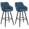 BARSTUHL 2er-Set Polsterbezug Blau Darien - Blau, Textil/Metall (44/104/41cm) - Beliani