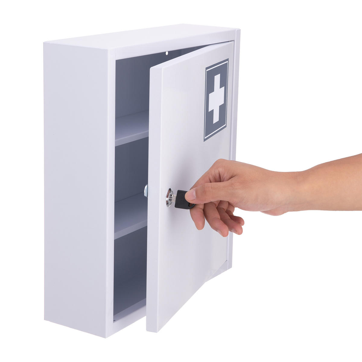 MEDIZINSCHRANK - Grau, Metall (31.5/36/10cm) - Relaxdays