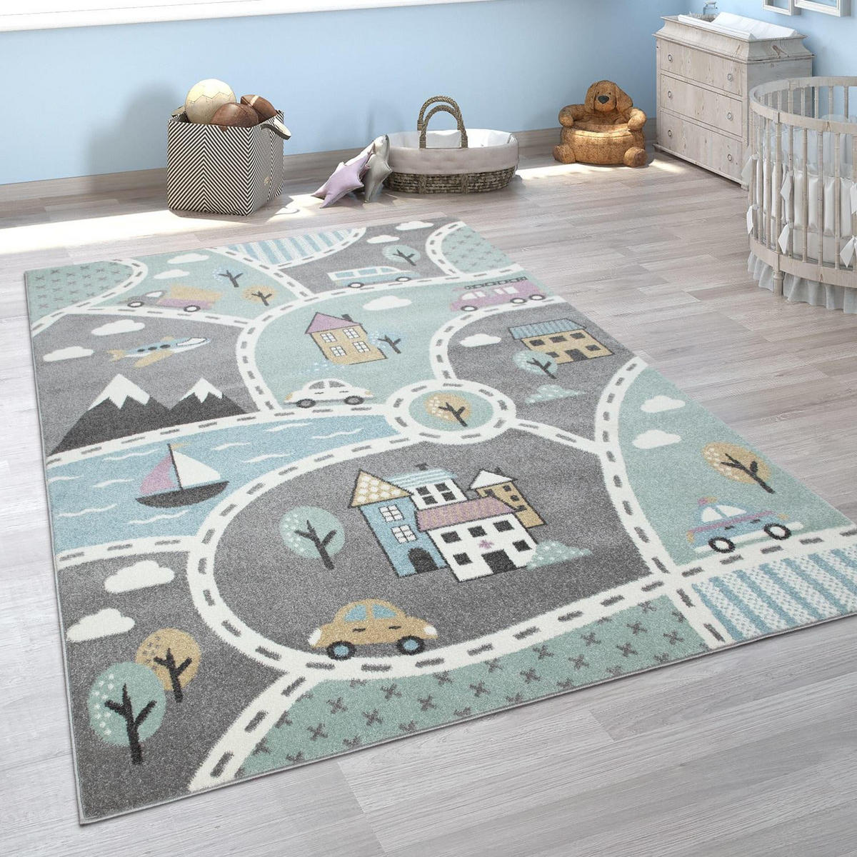 KINDERTEPPICH 160/220 CAPRI 318 - Grün, Kunststoff (160/220cm) - Paco Home