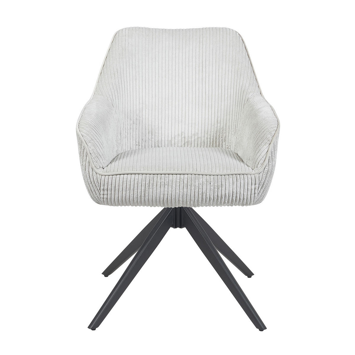 ARMLEHNSTUHL ARVIT - Hellgrau/Schwarz, Textil/Metall (58/87/61cm) - B&D Home