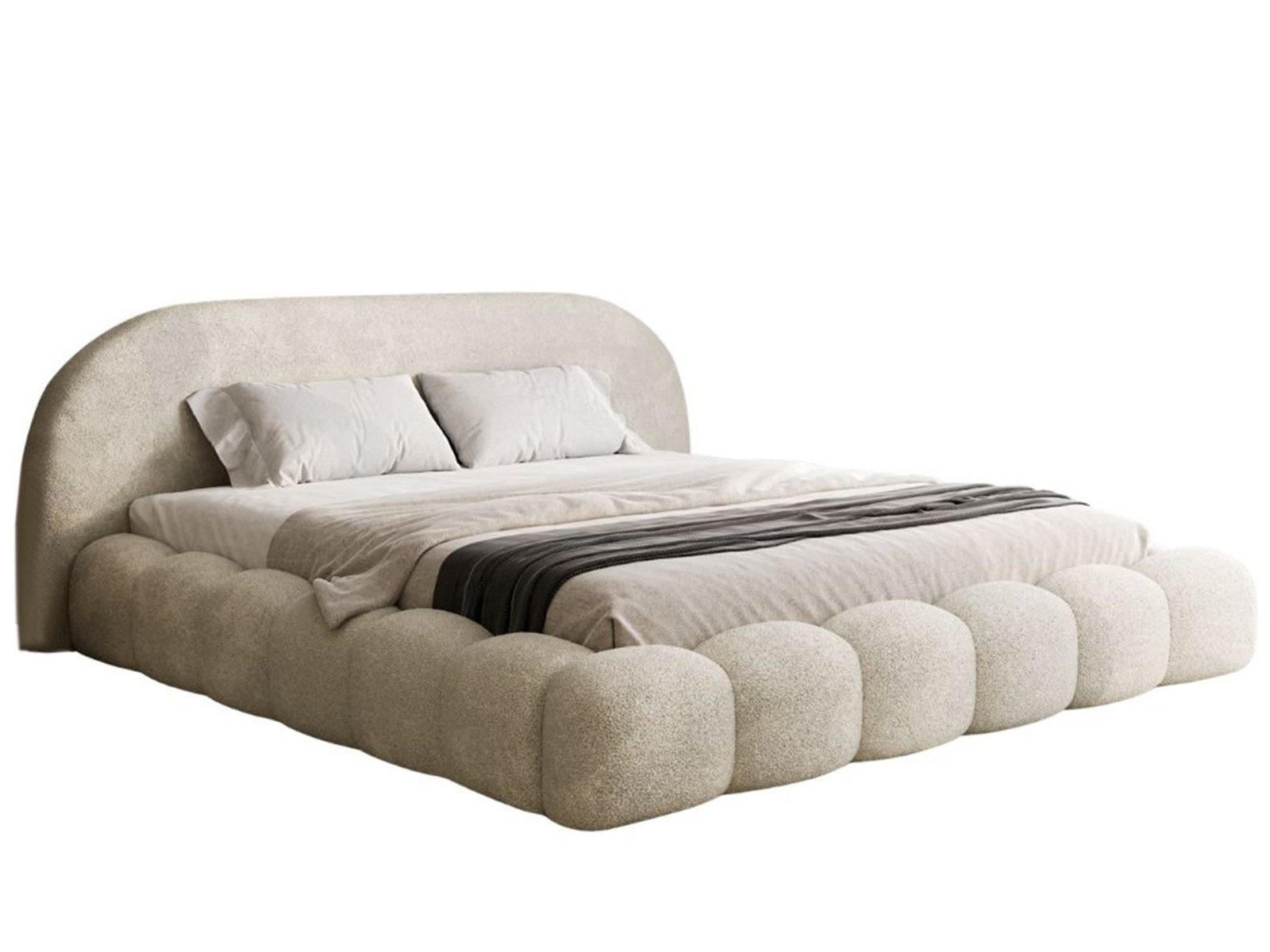 POLSTERBETT Metallrahmen 180x200 Hellbeige OMBIS - Creme, Holzwerkstoff (180/200cm) - Compleo24
