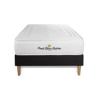 BETT Nottingham Memory-Schaum 90 x 200 cm h3 - Kit Bettgestell Schwarz - Beige/Schwarz, Karton/Holz (90/200cm) - ROYAL PALACE BEDDING