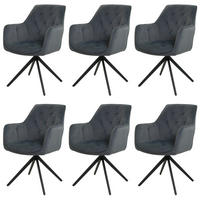 ESSZIMMERSTUHL Schwarz 6er-Set - Schwarz, Textil (55/87/60cm) - MCW