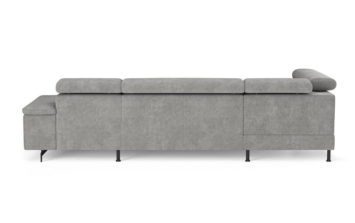 WOHNLANDSCHAFT mit Schlaffunktion und Bettkasten, Orlando-Stoff - Silberfarben/Schwarz, Kunststoff/Textil (328/81/215cm) - Cotta