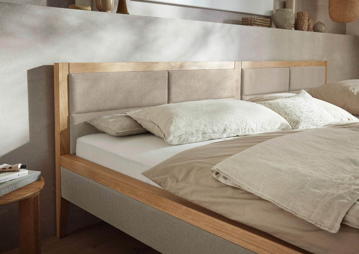 FAMILIENBETT FORMA - Taupe/Wildeiche, Holz (270/200cm) - Ecolignum