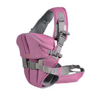 BABYTRAGE Carry go 2 in 1 pink Bauchtrage, Hüfttrage, abnehmbare Kopfstütze, Stillposition, 13 kg - Pink, Textil (24/35/13cm) - Moni