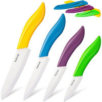 KÜCHENMESSERSET Keramik 4-teilig Multicolour - Weiß, Keramik (15.2cm)