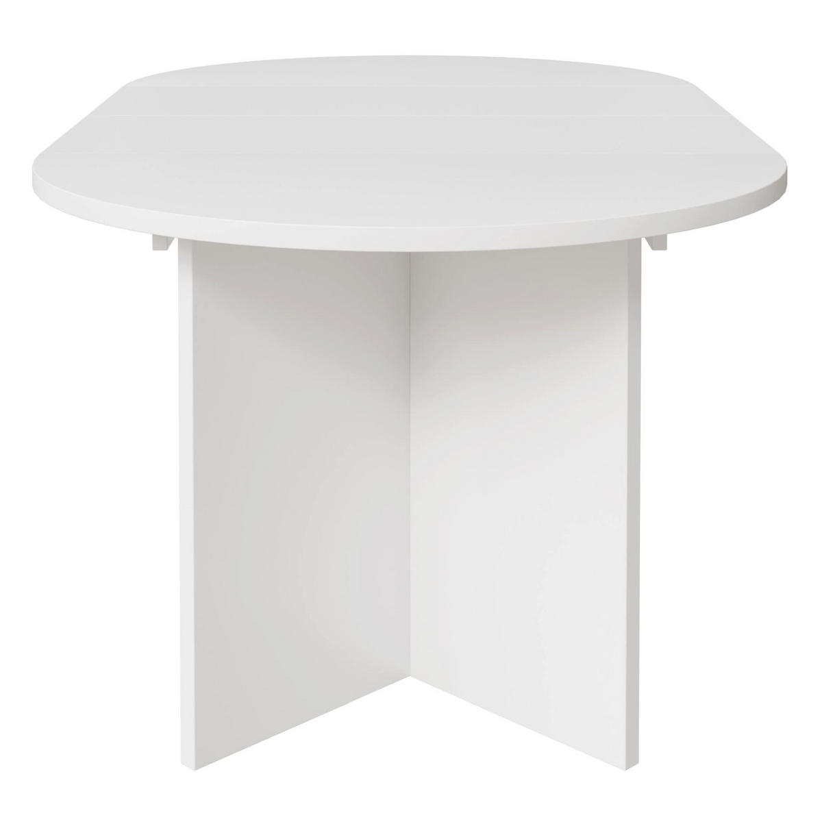JÍDELNÍ stůl Selsey Ovo kulatý, bílý, rozkládací, 110–190 × 110 cm - bílá, kompozitní dřevo (109.6/109.6/75cm) - Selsey
