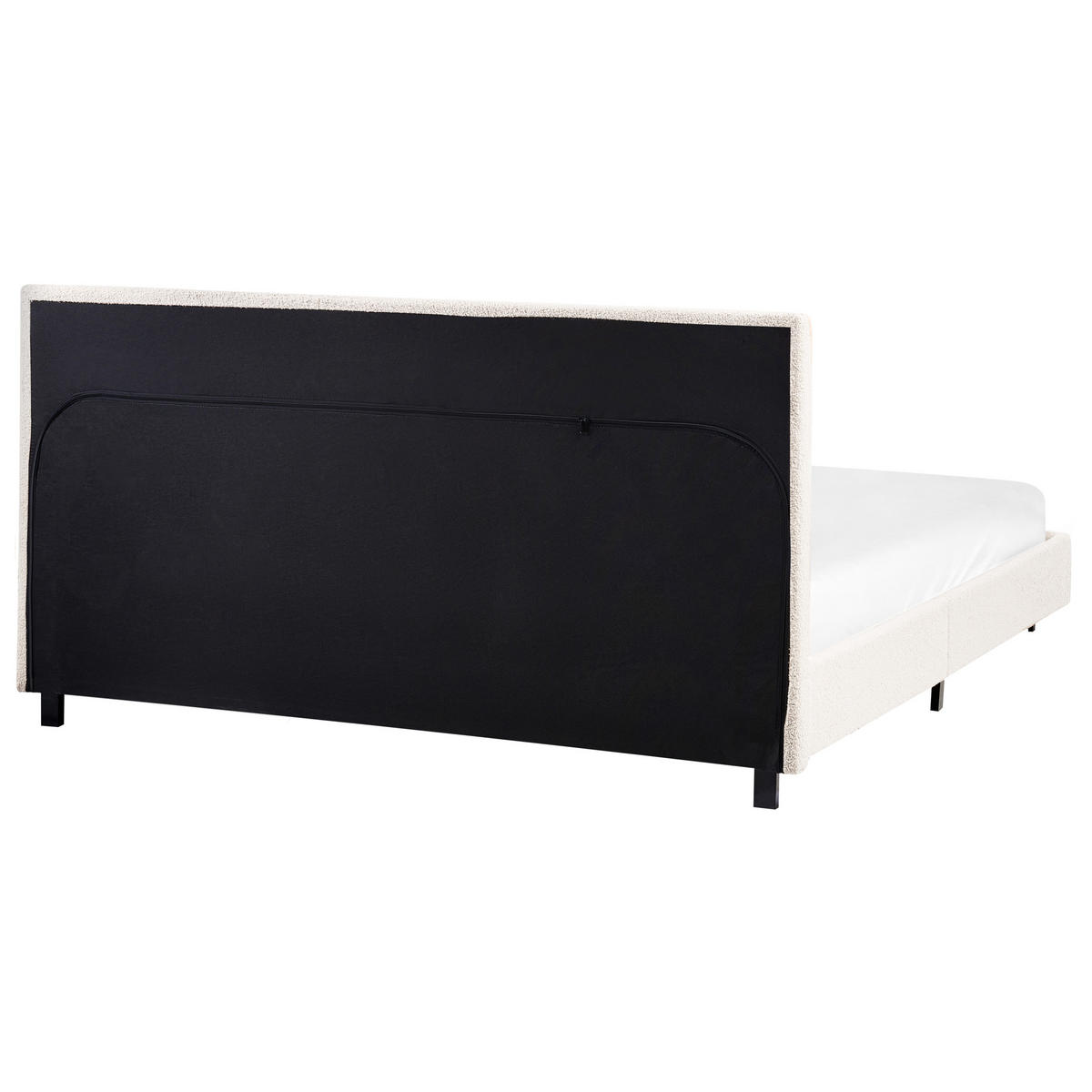 BETT mit Lattenrost 160/200 cm Cremeweiß Albi - Schwarz/Weiß, Textil (160/200cm) - Beliani