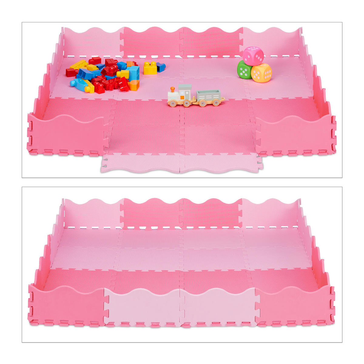 36-TLG.PUZZLEMATTE - Rosa, Kunststoff (31.5/31.5cm) - Relaxdays